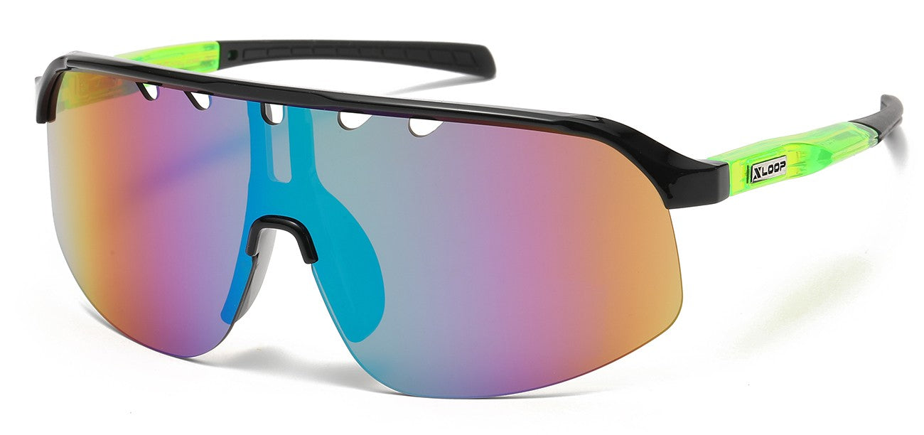Xloop Semi-Rimless Wrap Shield Shades x3681