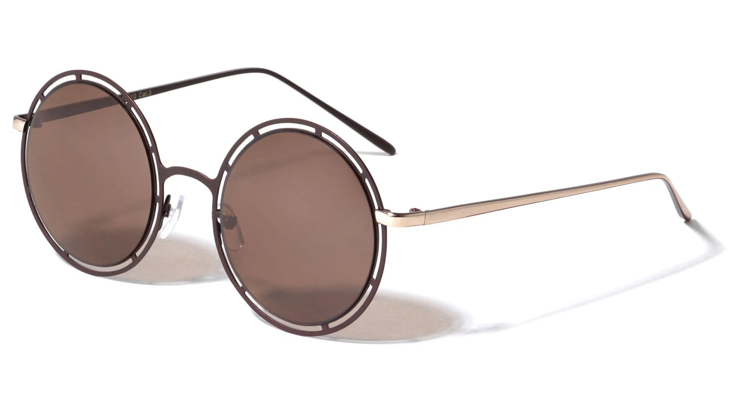 Cutout Frame Round Sunglasses m10210