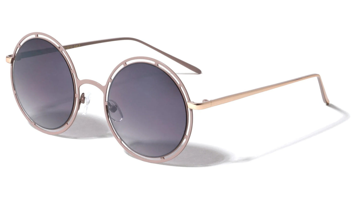 Cutout Frame Round Sunglasses m10210