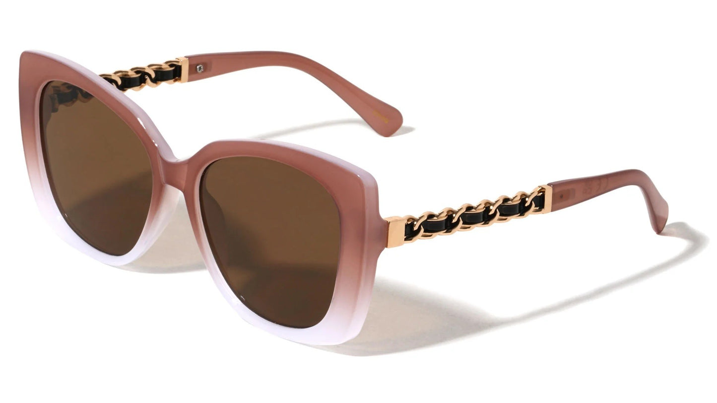 Chain Color Temple Cat Eye Sunglasses p30630