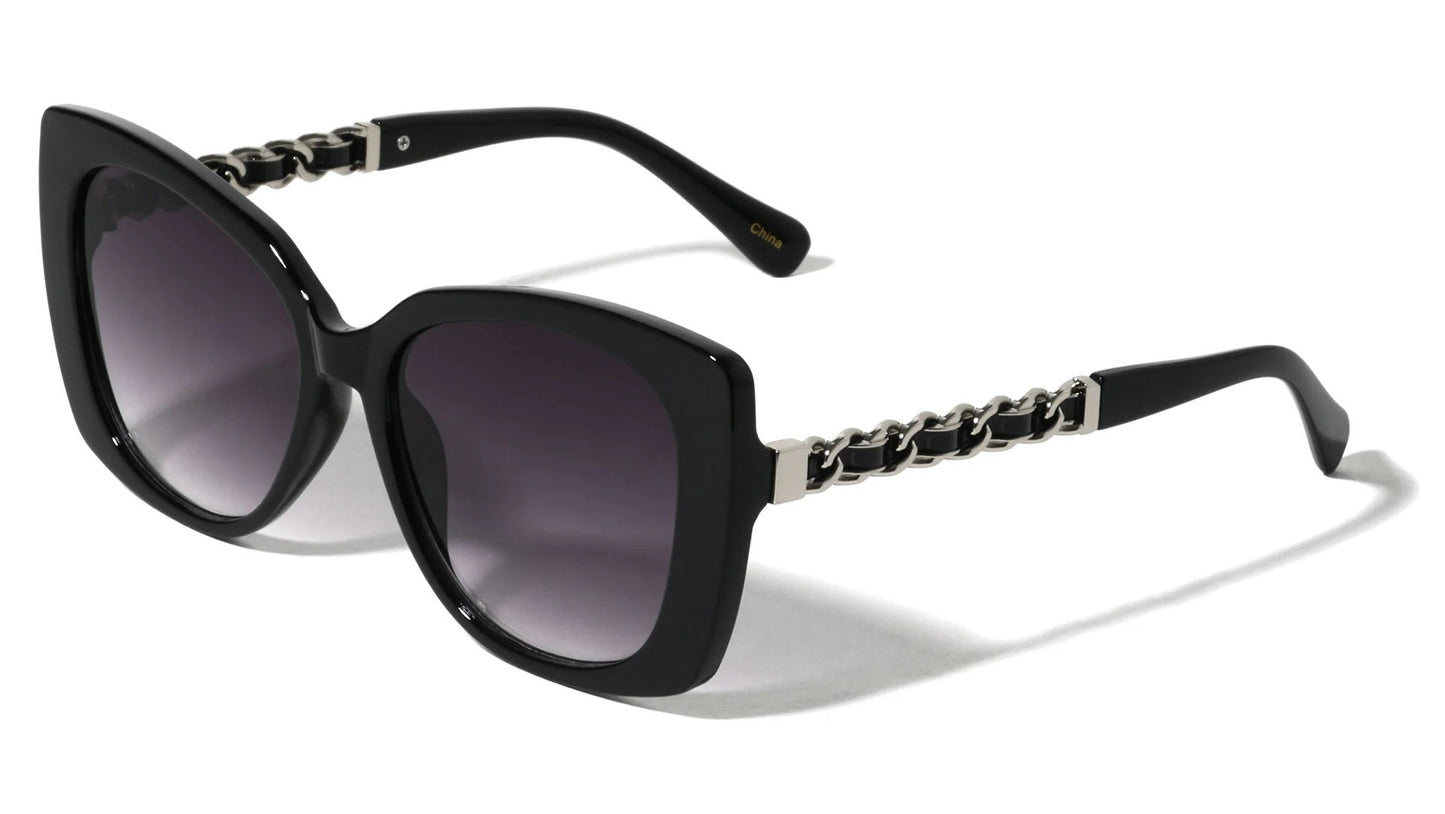 Chain Color Temple Cat Eye Sunglasses p30630