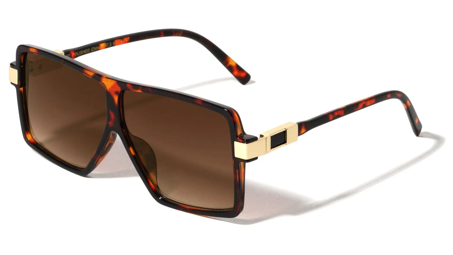 Flat Top Gold Hinge Accent Sunglasses p30637