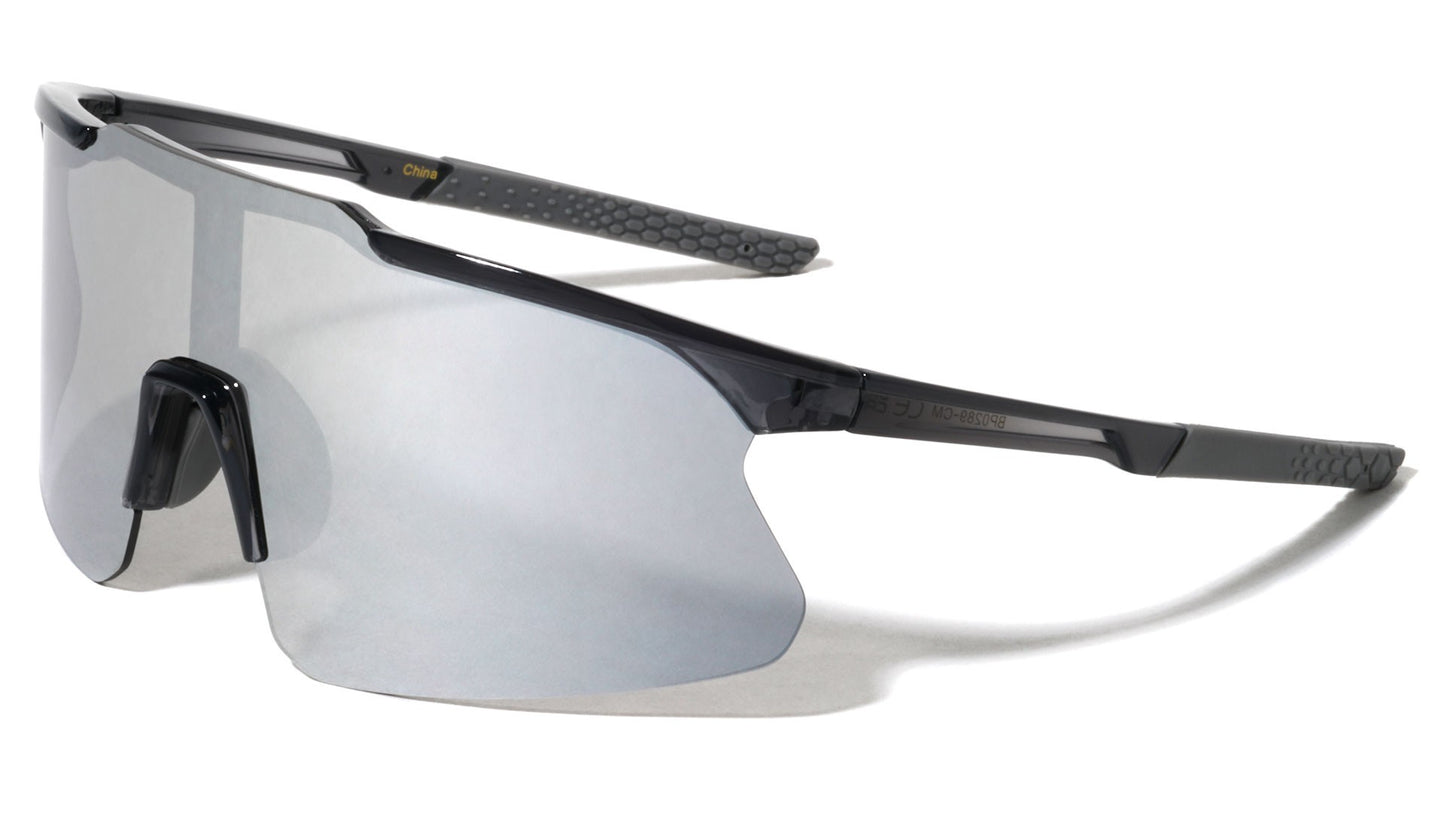 Semi-Rimless Shield Sunglasses bp0289-cm