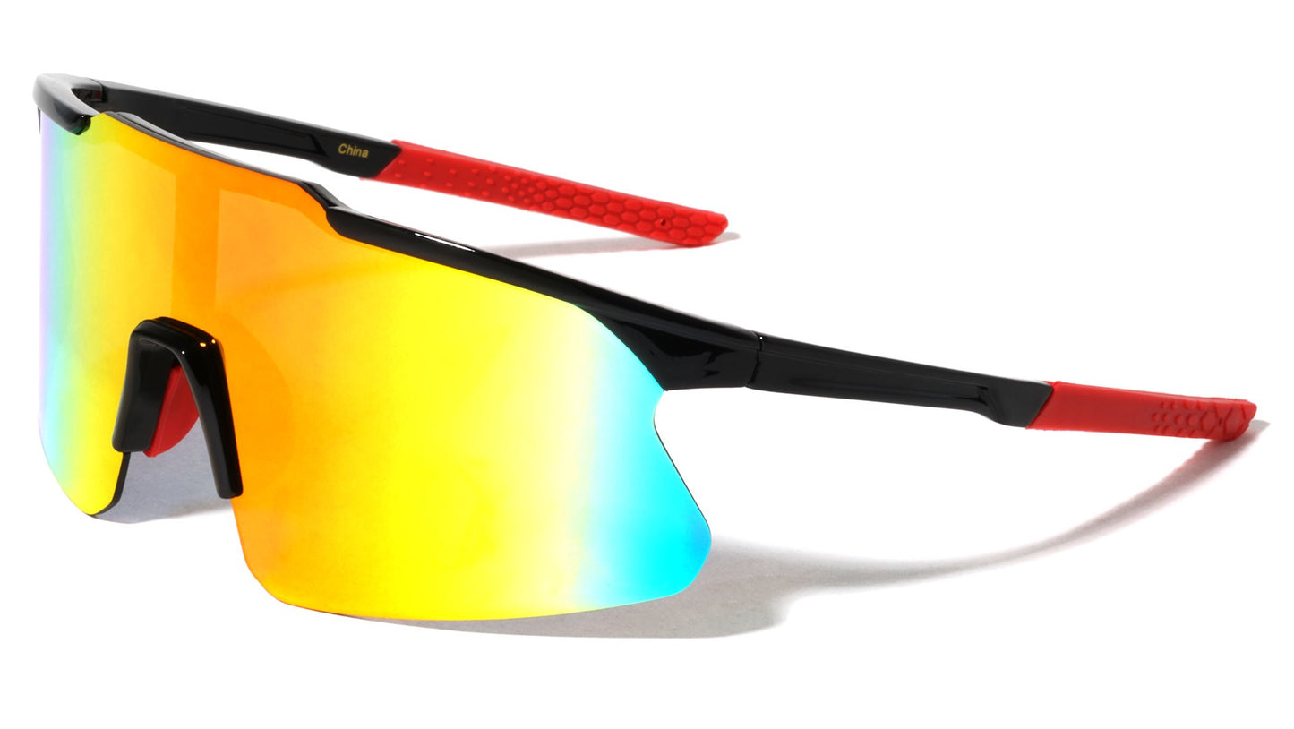 Semi-Rimless Shield Sunglasses bp0289-cm