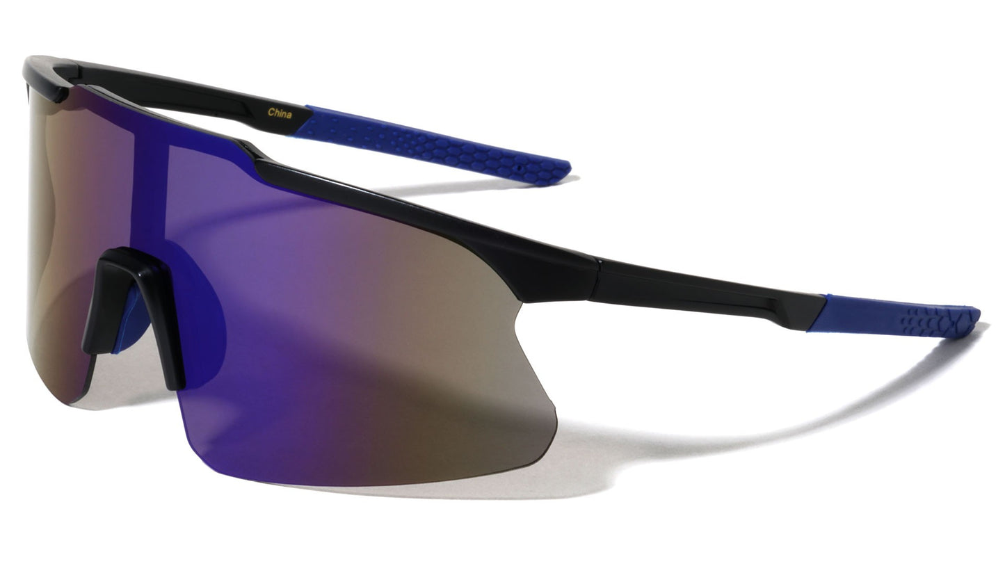 Semi-Rimless Shield Sunglasses bp0289-cm