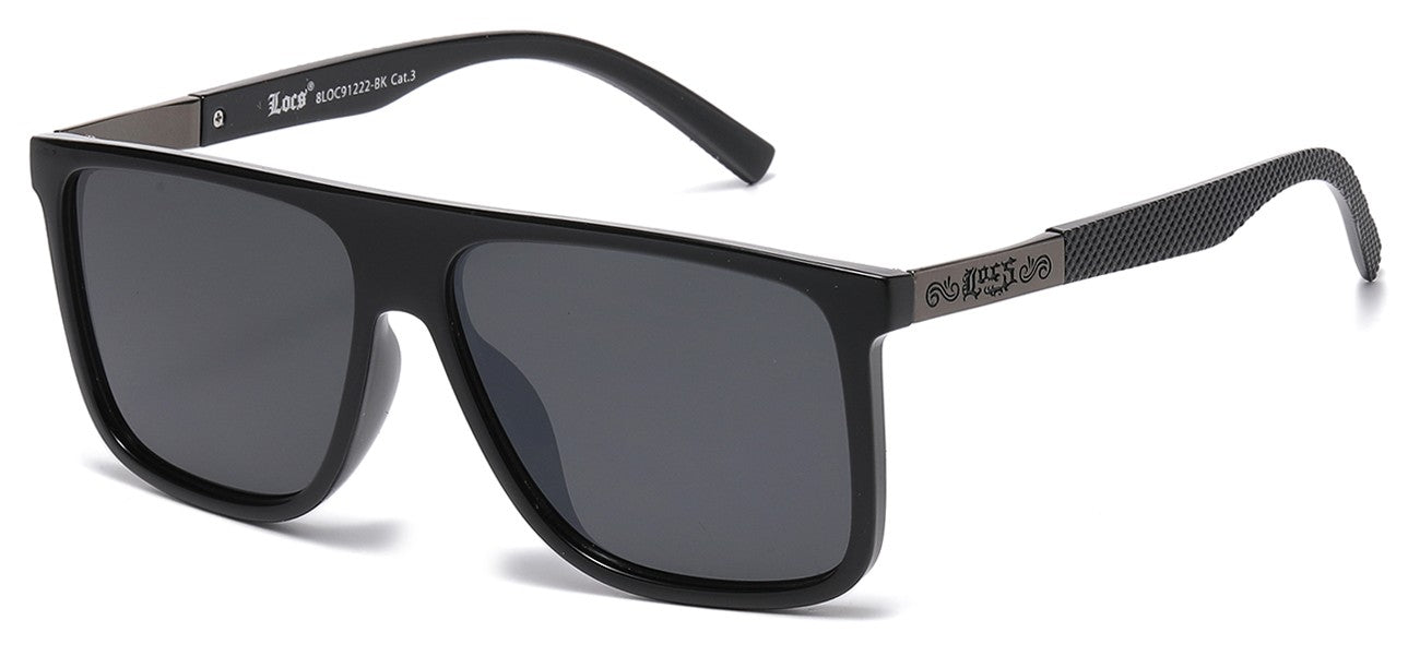 Locs Square Frame Sunglasses loc91222-bk
