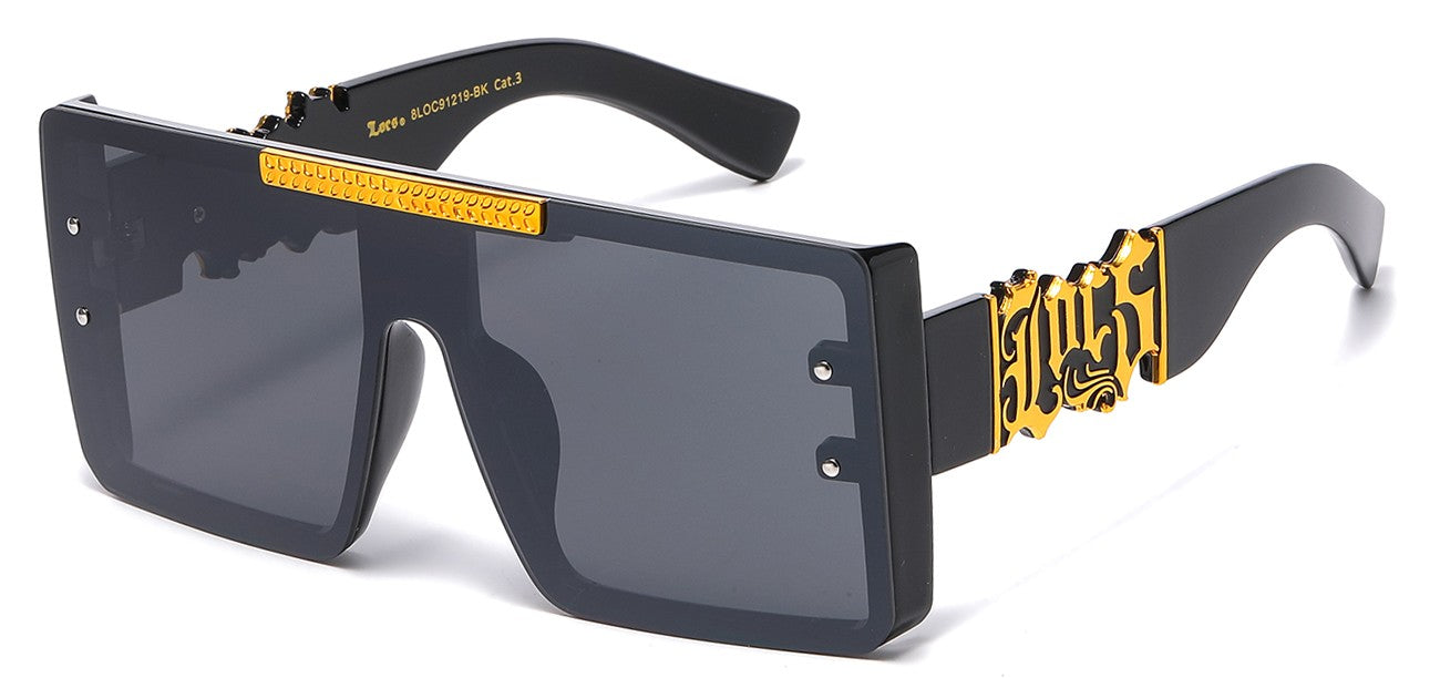 Locs Square Panel Lens Sunglasses loc91219-bk