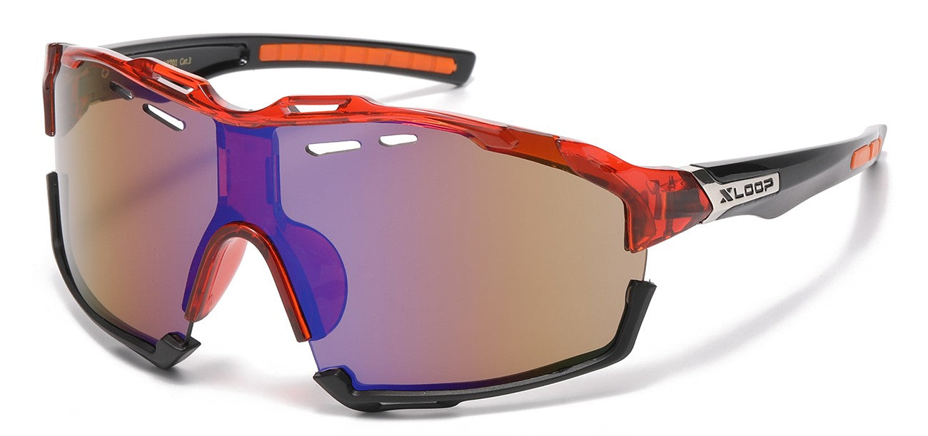 Xloop Two-Tone Sports Wrap Sunglasses x3701