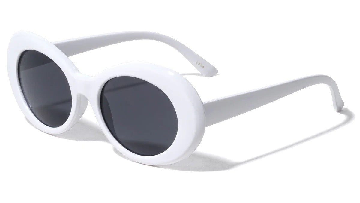 Thick White Oval Sunglasses p6280-white