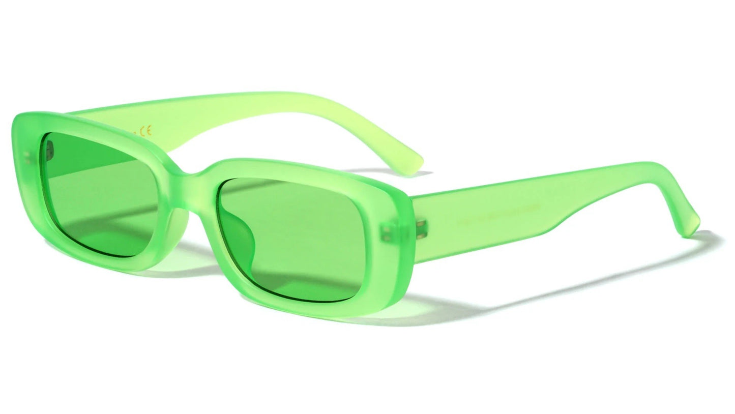 Thick Rim Round Rectangle Sunglasses p6634