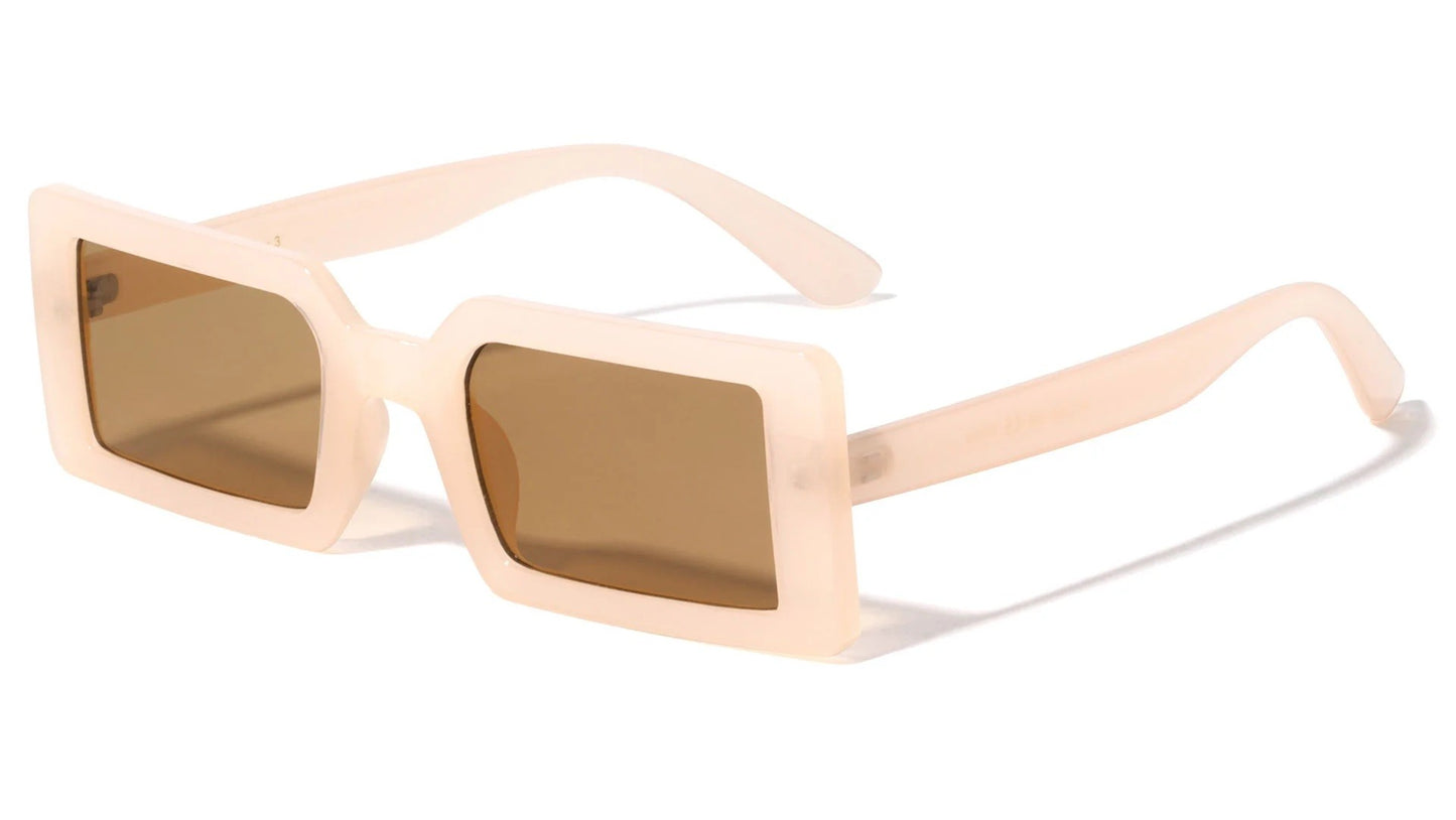 Wide Thick Frame Rectangle Sunglasses p6651