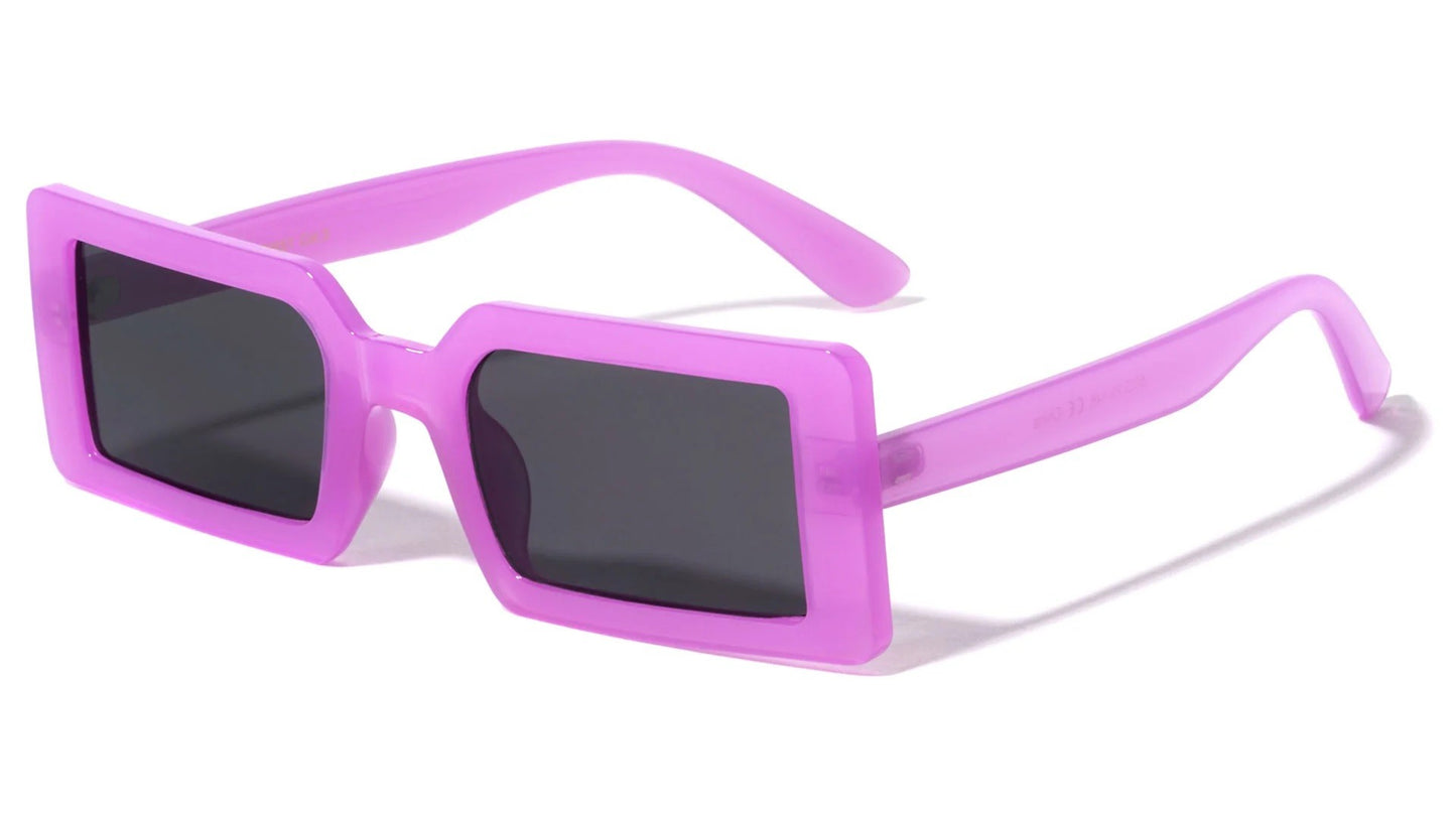 Wide Thick Frame Rectangle Sunglasses p6651
