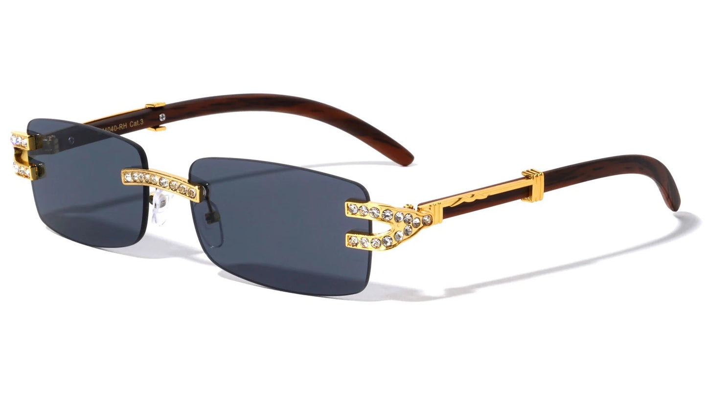 Rhinestone Rimless Sunglasses m4040-rh