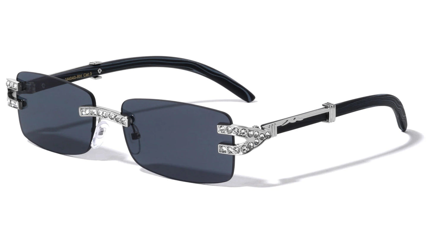 Rhinestone Rimless Sunglasses m4040-rh