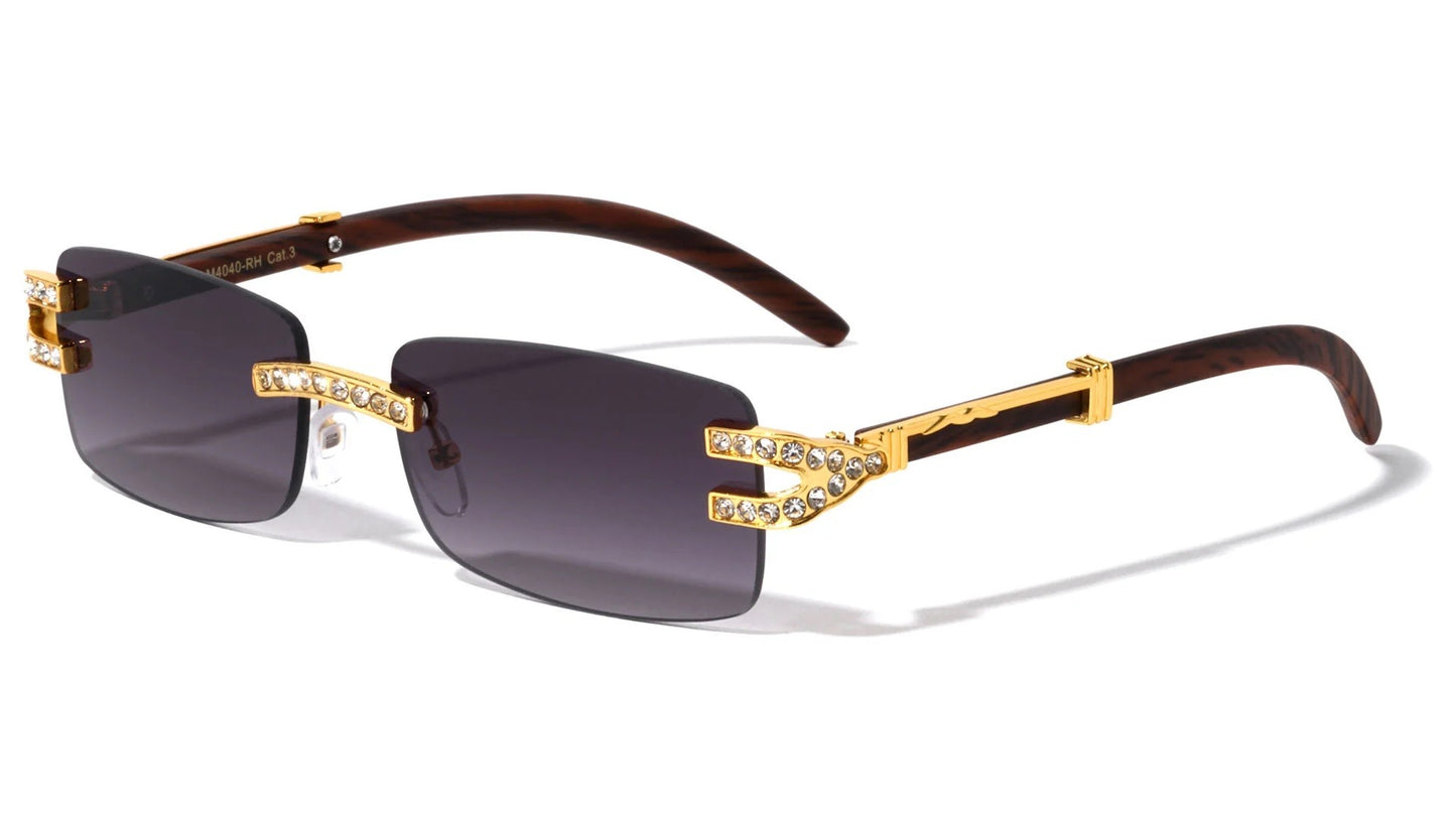 Rhinestone Rimless Sunglasses m4040-rh