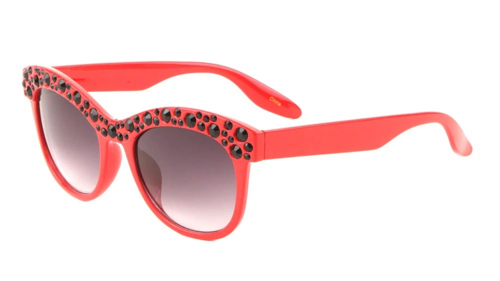 Rhinestone Cat Eye Frame Sunglasses p6409-rh