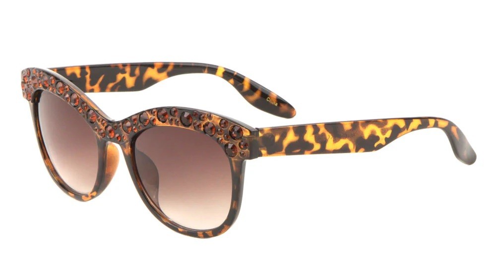 Rhinestone Cat Eye Frame Sunglasses p6409-rh