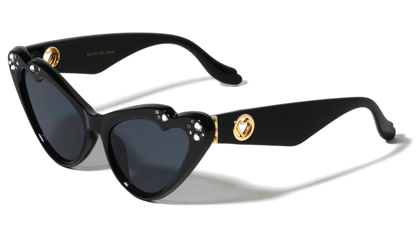 Rhinestone Cat Eye Shades p1092-rh-heart