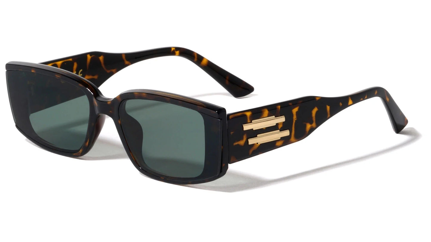 Rectangle Thick Temple Sunglasses p6680
