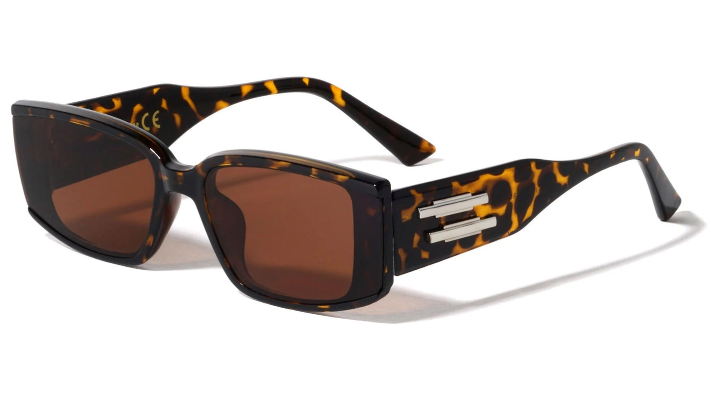 Rectangle Thick Temple Sunglasses p6680