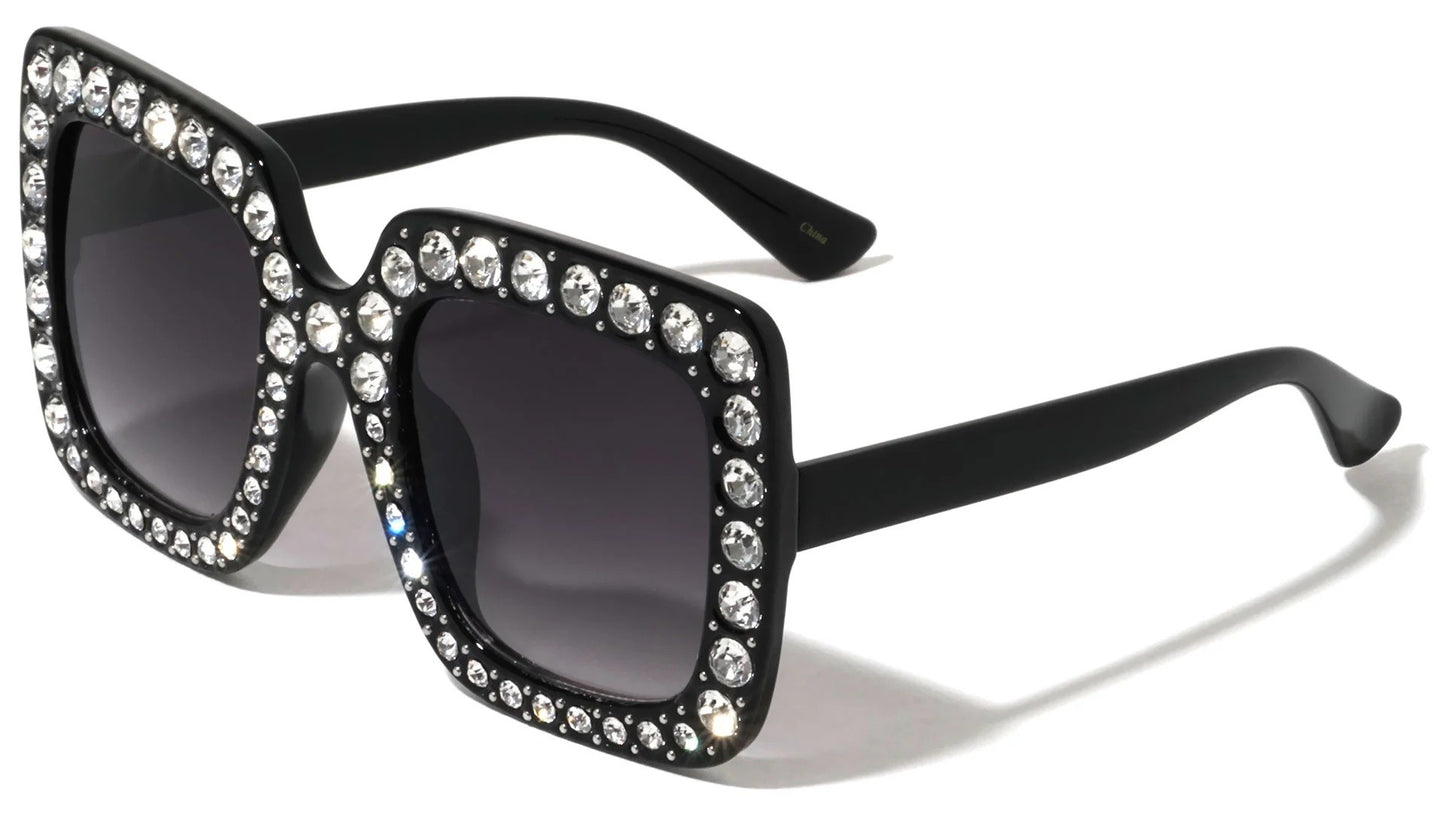 Rhinestone Butterfly Square Frame rh-3198