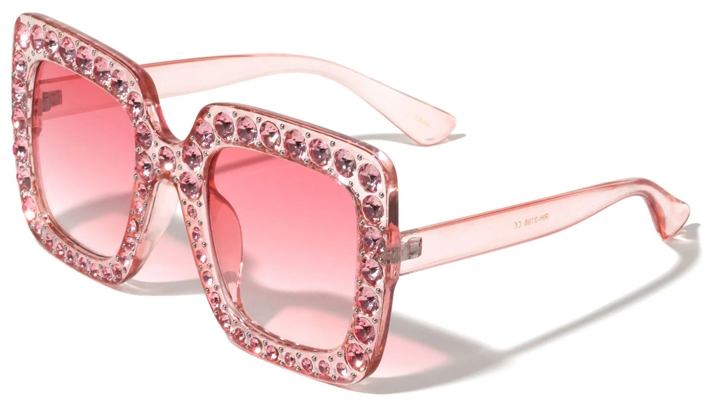 Rhinestone Butterfly Square Frame rh-3198