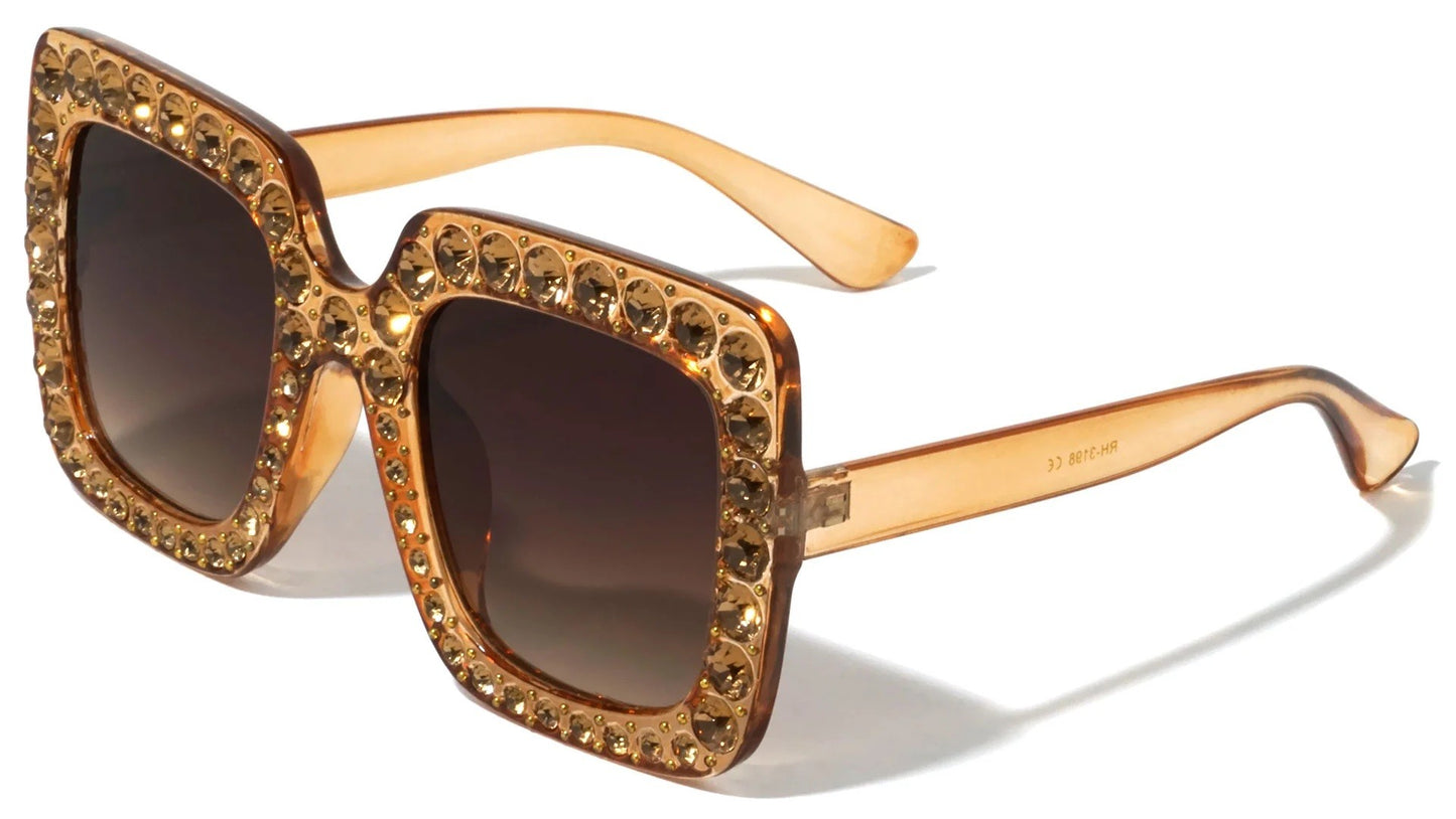 Rhinestone Butterfly Square Frame rh-3198