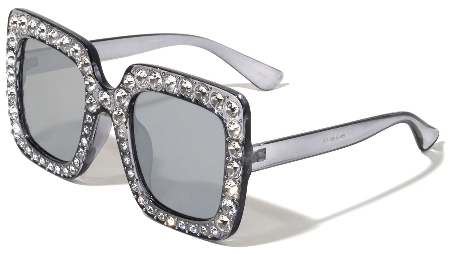 Rhinestone Butterfly Square Frame rh-3198