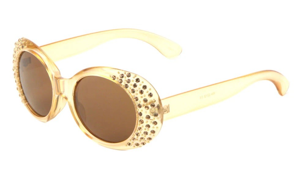 Rhinestone Oval Sunglasses rH-3212