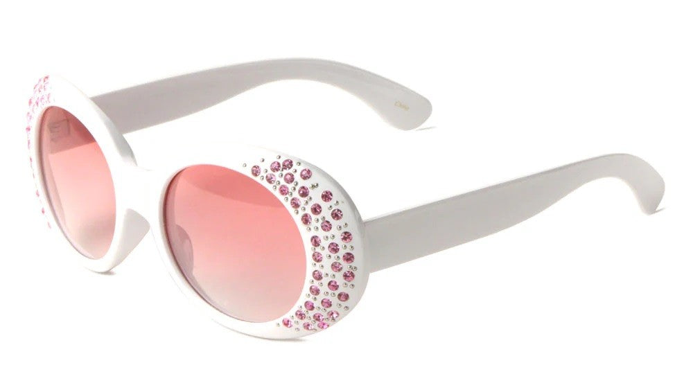 Rhinestone Oval Sunglasses rH-3212