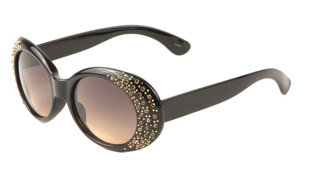 Rhinestone Oval Sunglasses rH-3212