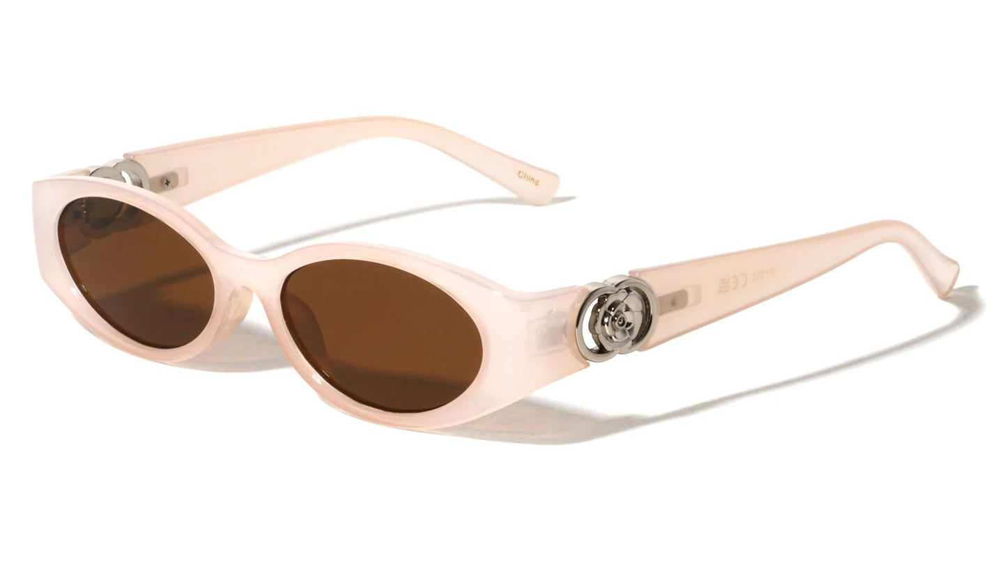 Flower Hinge Oval Sunglasses p1085