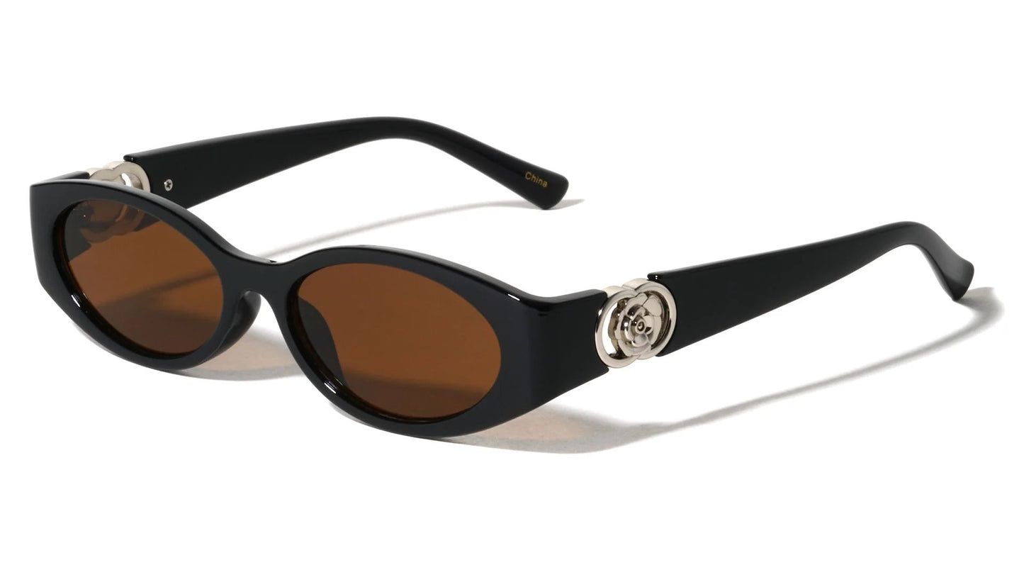Flower Hinge Oval Sunglasses p1085
