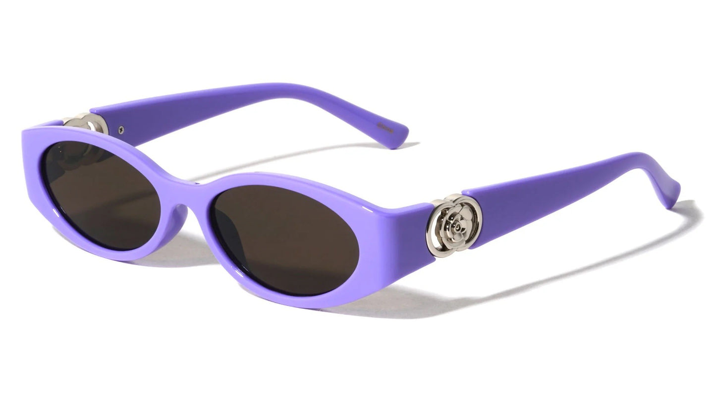 Flower Hinge Oval Sunglasses p1085