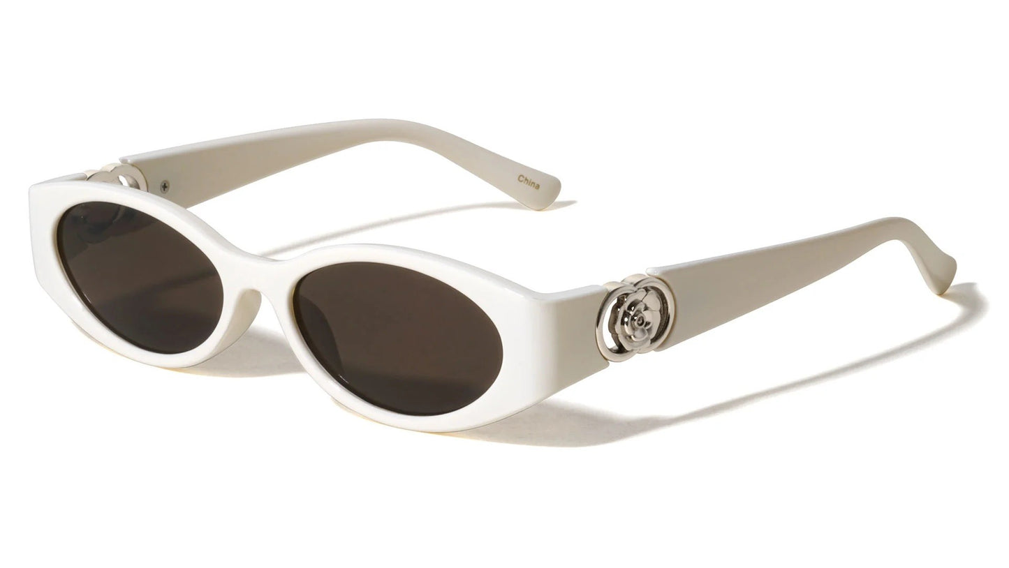 Flower Hinge Oval Sunglasses p1085
