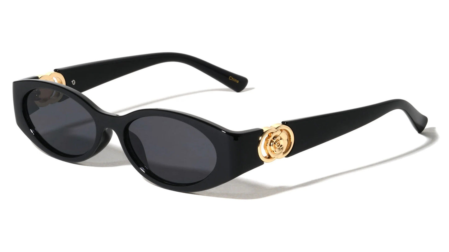 Flower Hinge Oval Sunglasses p1085