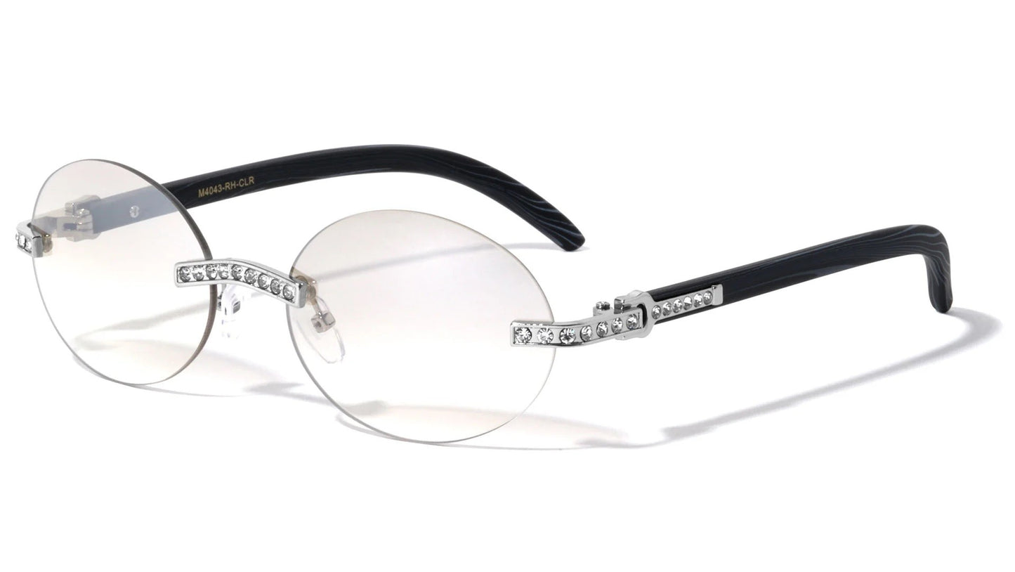 Rhinestone Rimless Eyewear m4043-rh-clr
