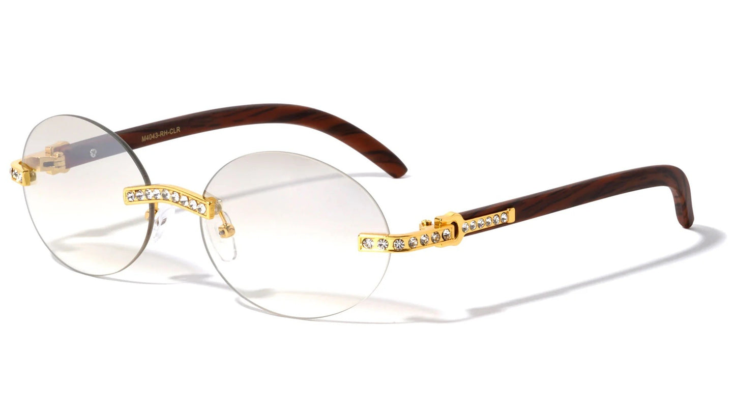 Rhinestone Rimless Eyewear m4043-rh-clr