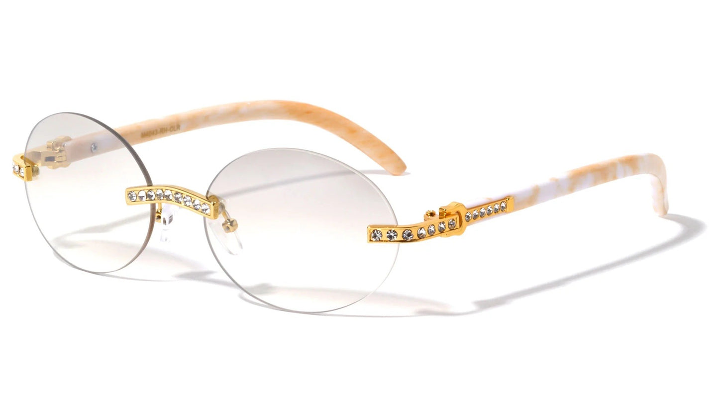 Rhinestone Rimless Eyewear m4043-rh-clr