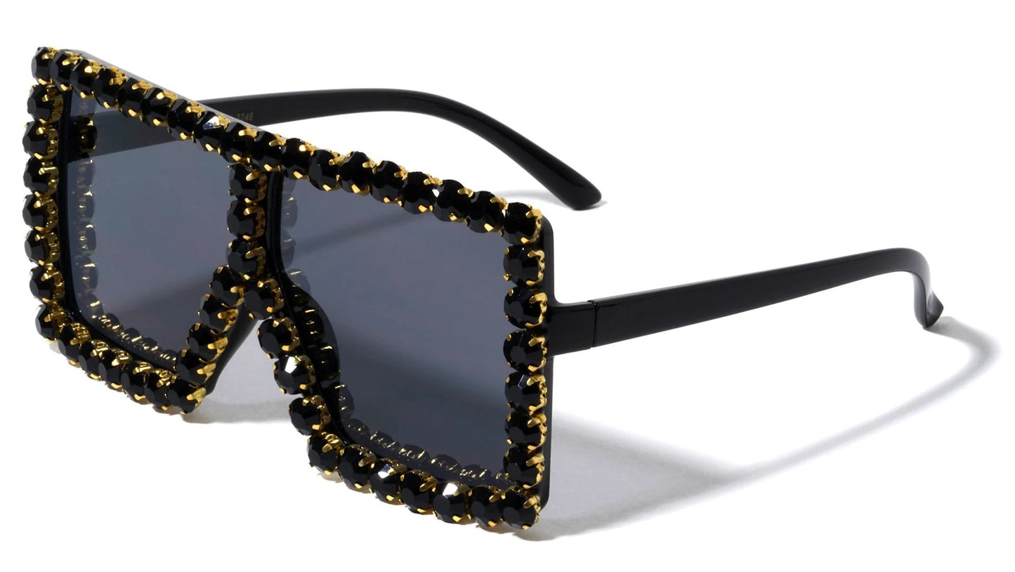 Rhinestone Oversized Squared Frame rh-3246