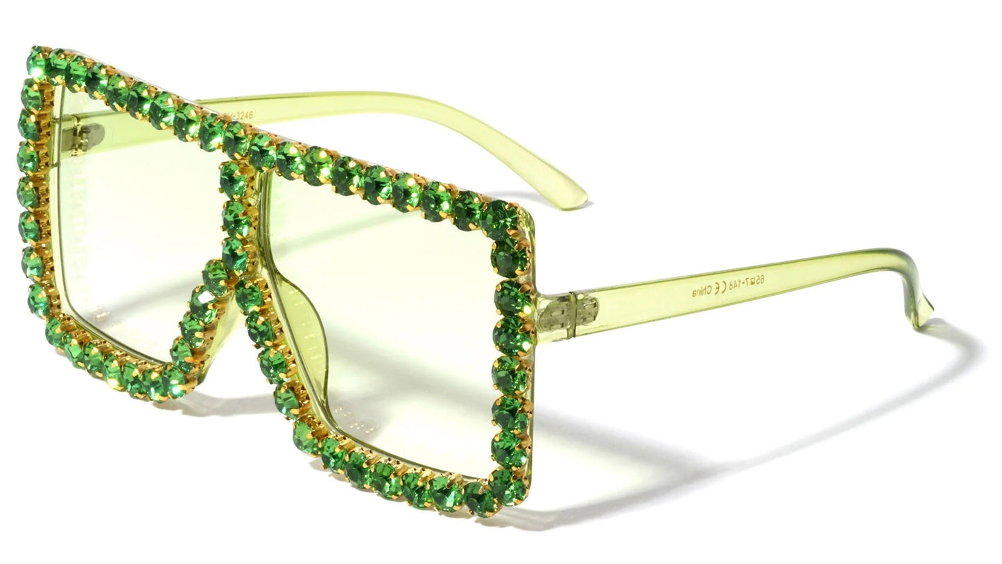 Rhinestone Oversized Squared Frame rh-3246