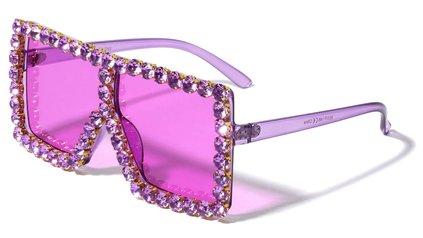 Rhinestone Oversized Squared Frame rh-3246