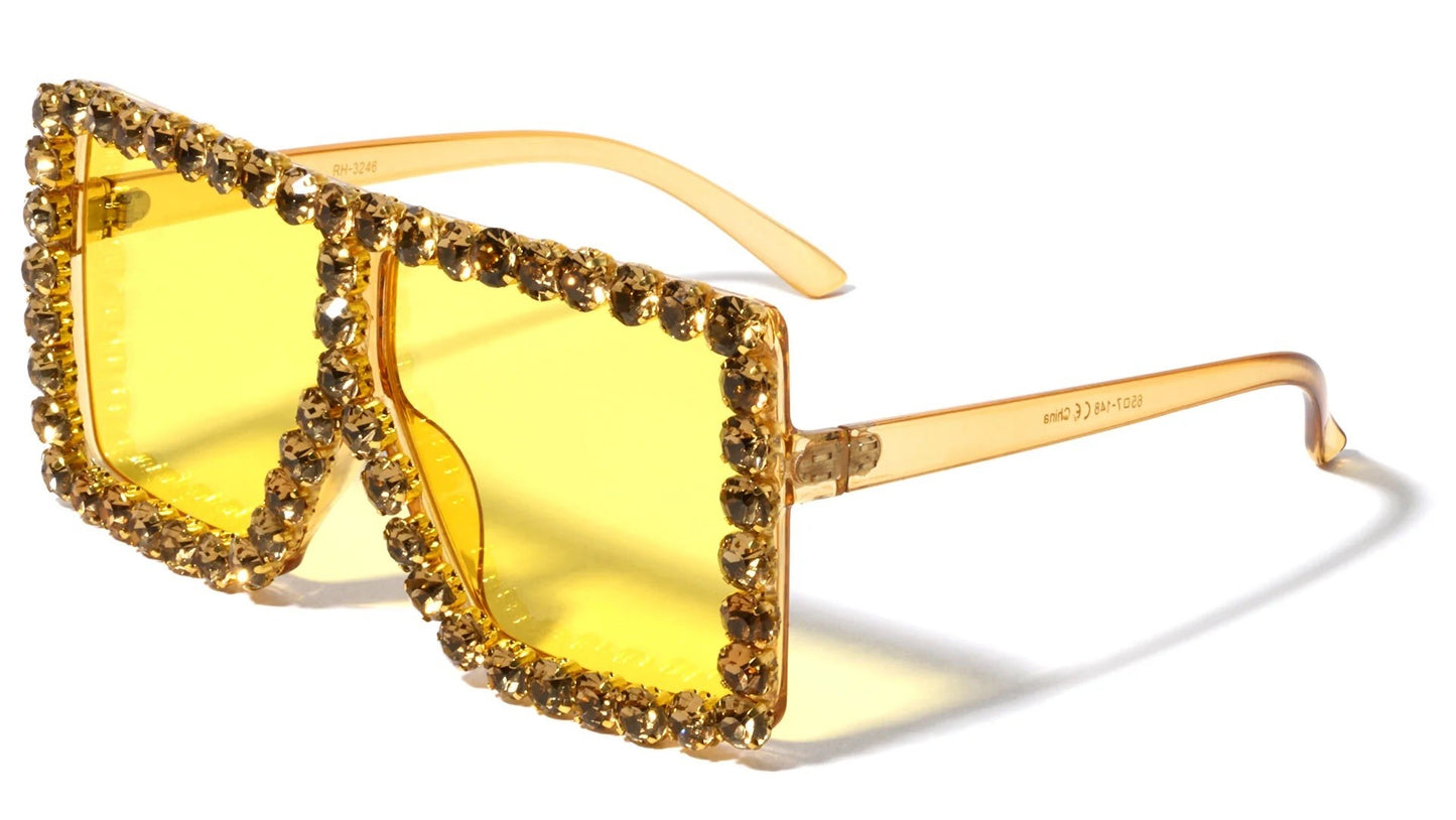 Rhinestone Oversized Squared Frame rh-3246