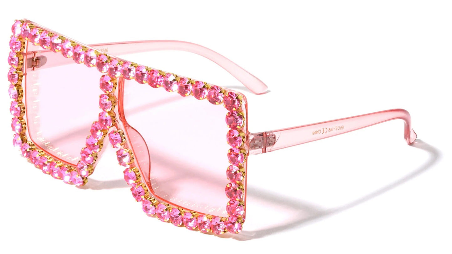 Rhinestone Oversized Squared Frame rh-3246