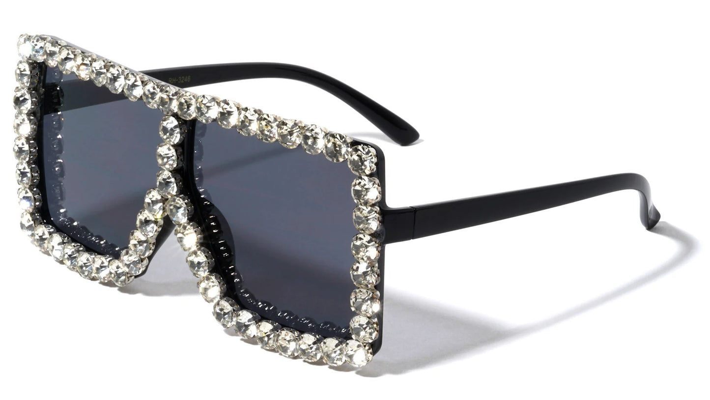 Rhinestone Oversized Squared Frame rh-3246
