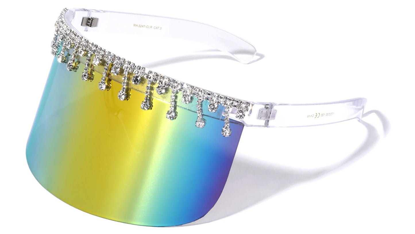 Rhinestone Visor Sunglasses rh-3247-clr