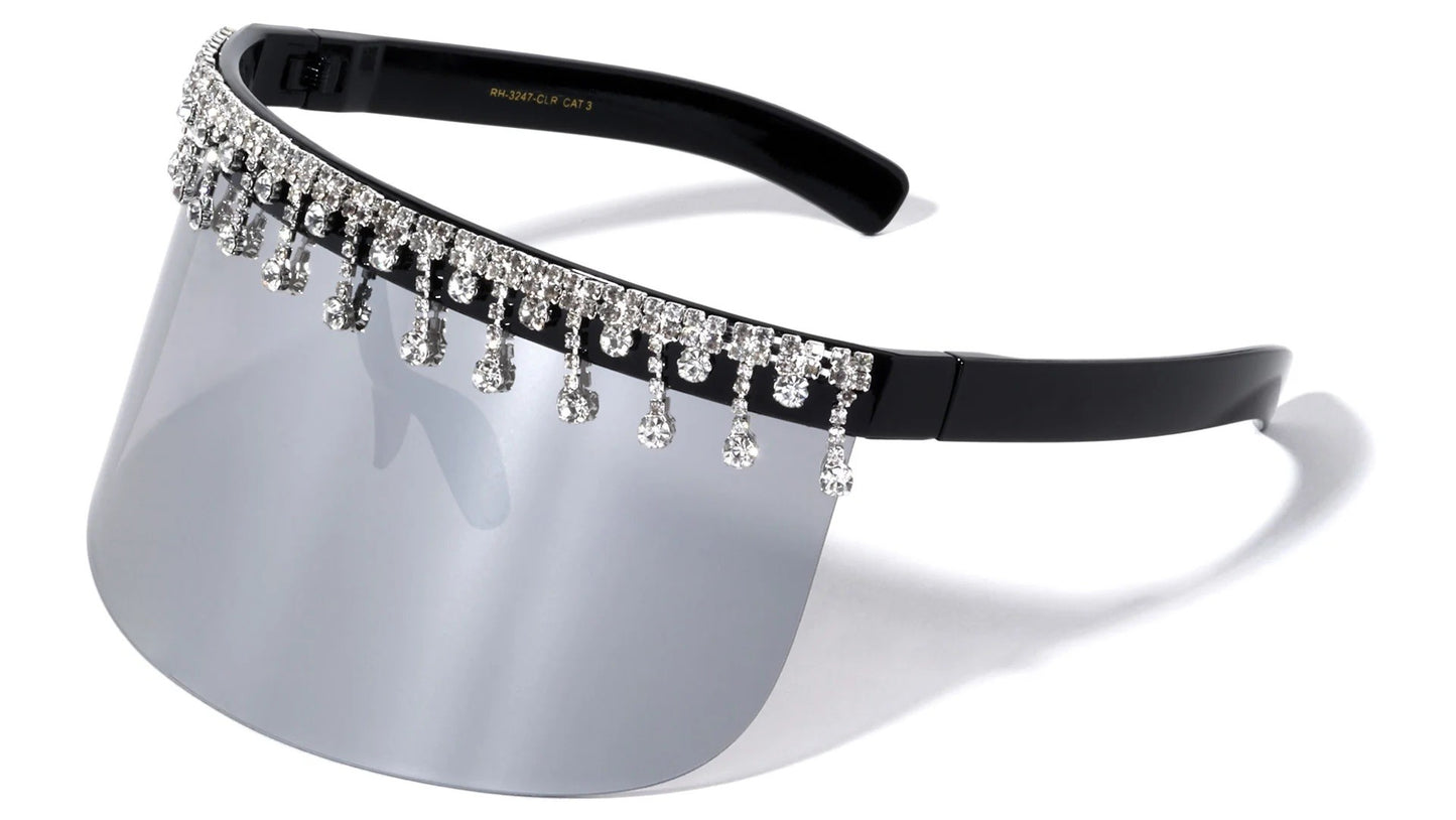 Rhinestone Visor Sunglasses rh-3247-clr
