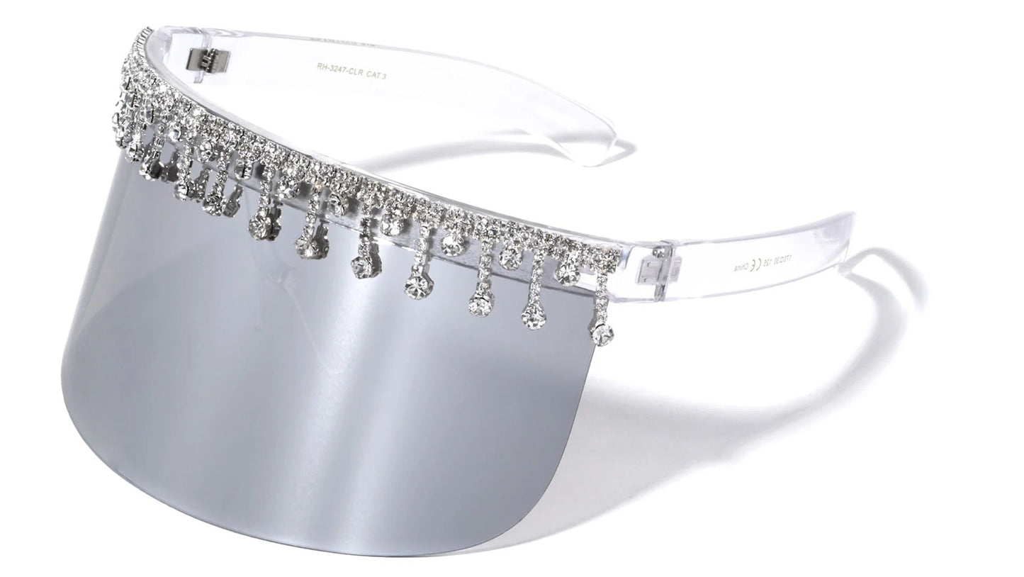 Rhinestone Visor Sunglasses rh-3247-clr