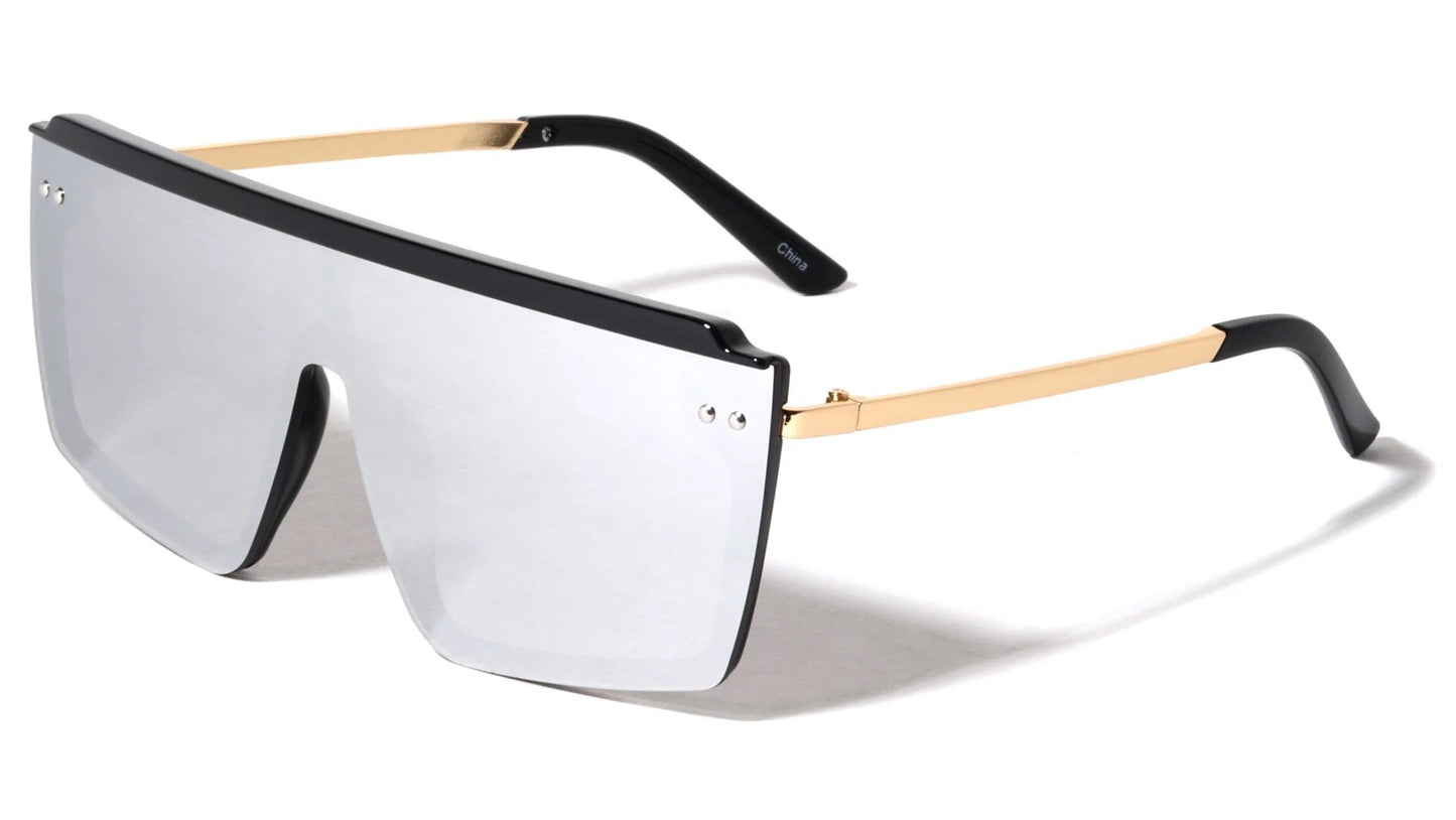 Rimless One Piece Shield Sunglasses p30439
