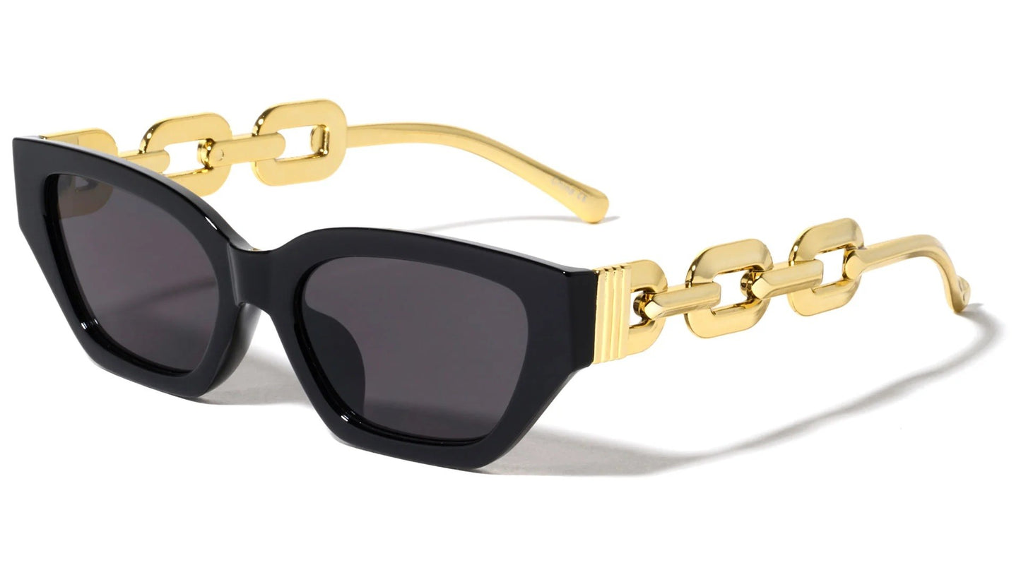 Large Chain Temple Angular Cat Eye p30426